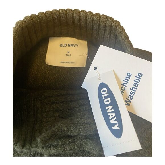 NWT Old Navy Greenish Soft Button SWEATER M Tall - Picture 4 of 10